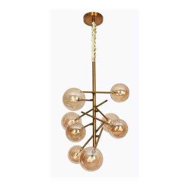 Imagem de Pendente Jabuticaba  8 Vidros Âmbar  Jantar Mesa