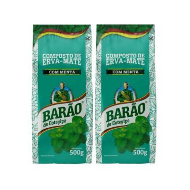 Imagem de 2 Erva Mate Chimarrão BARÃO MENTA COMPOSTA 500g - Barão de Cotegipe
