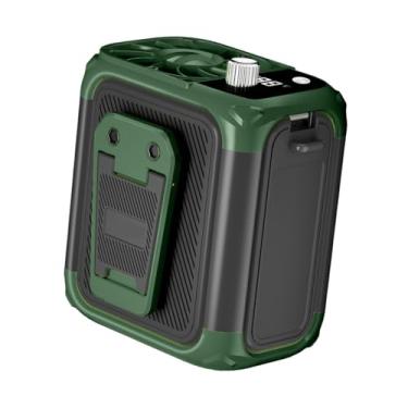 Imagem de IEUDNS Ventilador portátil para pendurar na cintura, vento forte, ajustável, 150 velocidades, ventilador de resfriamento pessoal para pendurar no pescoço, Verde