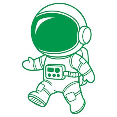 Imagem de Adesivo ASTRONAUTA Ideal para notebook carro portas vidros Paredes Quarto Infantil vários tamanhos (VERDE, 25x38cm)