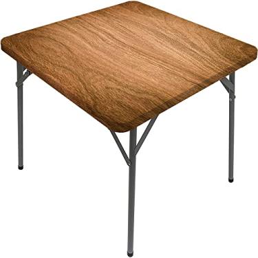 Imagem de Capa de mesa de madeira ajustada, estampa de textura de prancha de madeira, toalha de mesa impermeável interna/externa, sala de jantar de pátio e cozinha, serve para mesa de 107 x 152 cm