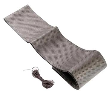 Imagem de Capa para volante de carro, costura DIY com agulha e linha, universal 17.7IN,capas de couro de microfibra respirável e antiderrapante, acessórios para volante de carro para homens e mulheresin