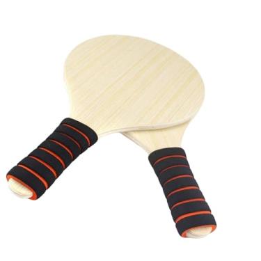 Imagem de oshhni 2x Raquetes de badminton de madeira com capa de esponja e cabo de 12,8 x 7 polegadas, resistente para brinquedos de aniversário, presentes multiuso