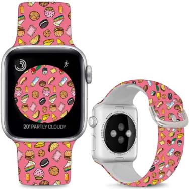 Imagem de Sjiangqiao Pulseiras de silicone macio compatíveis com Apple Watch de 38 mm, 40 mm, 41 mm e 42 mm (série 10), iWatch SE/SE2, pulseiras esportivas de substituição compatíveis com iWatch séries 10, 9, 8