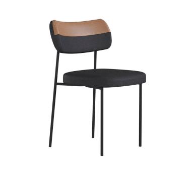 Imagem de Cadeira Estofada Camila Para Sala Jantar Gourmet em Aço-Curíssimo-Linho-EdeCasaMoveis