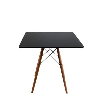 Imagem de Mesa De Jantar Quadrada Eiffel 90cm Mdf Charles Eames - Base Em Madeira E Aço Carbono