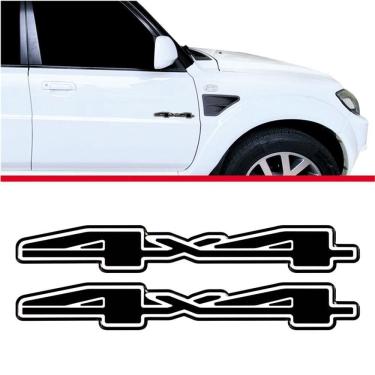 Imagem de Par Adesivos 4x4 Pajero Tr4 2014-16 Emblema Lateral Resinado Preto