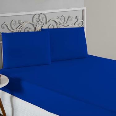 Imagem de Jogo De Lençol 100% Algodão Malha Toque Macio Com Elástico Jogo de Cama Casal Queen King 03 Peças (Royal, King 3 Peças)