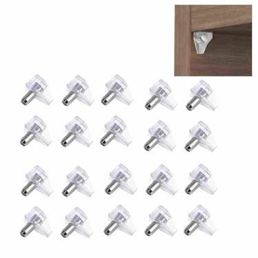 Imagem de 20 peças de pinos de suporte de prateleira de plástico transparente de 3 mm - Pinos de travamento resistentes e fáceis de instalar para cozinha, estante de livros, móveis - Pacote econômico