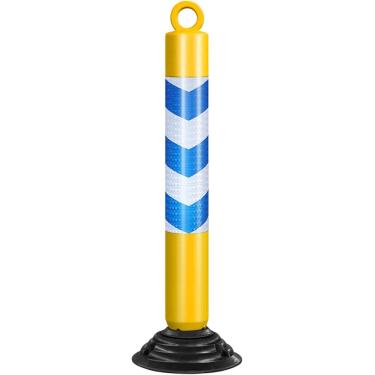 Imagem de Cones De Trânsito De 30 Polegadas, Pacote De 1-10 Cones De Estacionamento De Segurança Rodoviária De Plástico Com Base De Borracha E Fita Refletiva, Barreiras De Con, Yellow+blue, 1 Pcs