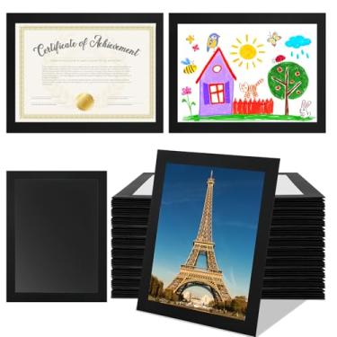 Imagem de gisgfim 60 molduras de papel para diploma de 21 x 28 cm com papel de janela de PVC de alta definição, certificado de grau de documento, porta-retratos para exibição de galeria, moldura de arte para