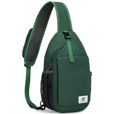 Imagem de SKYSPER Bolsa tiracolo com RFID, bolsa transversal reciclada, mochila de viagem, Verde escuro, Bolsa tiracolo de RFID reciclada