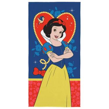 Imagem de Toalha Aveludada Infantil Branca de Neve 70cm x 1,40m Lepper Oficial, 