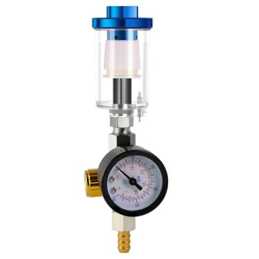 Imagem de Colodsuhey Separador de água de óleo, filtro de ar com medidor de pressão, válvula reguladora de ajuste de ar de 1/4 polegada, regulador de pressão para pistola de pulverização de ar com 5 filtros de