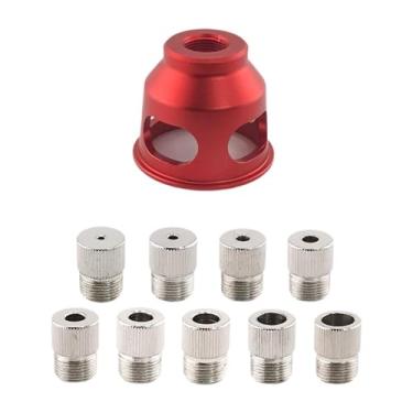 Imagem de Ioensy Ferramenta de posicionamento e localização de gabarito de cavilha autocentrante vertical, localizador de furos de madeira, ferramenta de perfuração, Vermelho