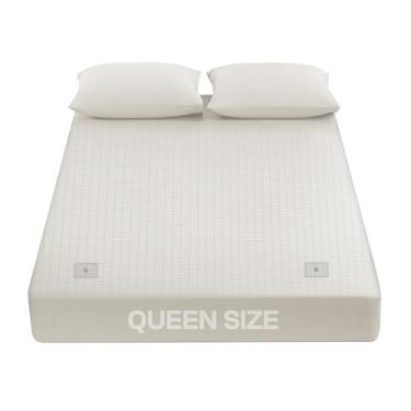 Imagem de LuxeCraft Lençol com elástico de algodão orgânico e fibra de prata | Respirável, amigo da pele | 38 cm de profundidade | Inclui caneta testador, pulseira, máscara para os olhos e cordão, tamanho Queen