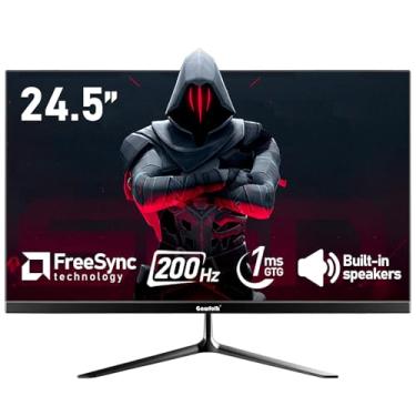 Imagem de Gawfolk Monitor de jogos PC 200Hz de 24,5 polegadas, tela FHD 1080p, alto-falantes embutidos, 1 ms sem bisel, freesync, 99% sRGB, visão de ângulo de 178°, HDMI, DisplayPort, compatível com montagem na