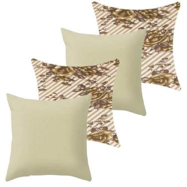 Imagem de Kit 4 Capa de Almofada 40 x 40 Malha com Zíper Lisa e Estampada - Amet