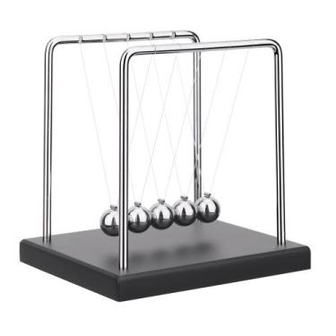 Imagem de Newton's Cradle SEVNPRIME 5 contas grandes com base de madeira