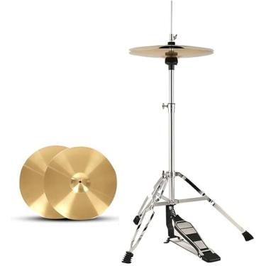 Imagem de Suporte De Chimbal, 25 Mm De Diâmetro Do Tubo Acessórios De Instrumentos De Percussão Ajustáveis Em Altura Do Suporte Pesado Do Chimbal, With 2 Cymbal