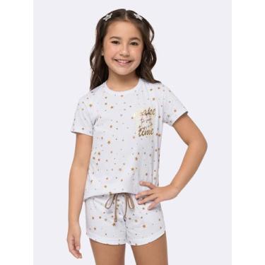 Imagem de Pijama Manga Curta Infantil Raízes do sol - Veggi, Branco, 10, Meninas