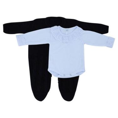 Imagem de Kit macacão Trançado Preto e Body com Gola e Punho de Renda - Kowak, P