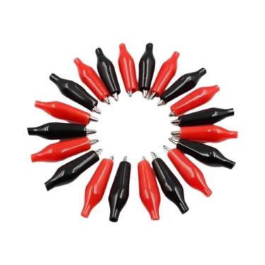 Imagem de Clipe De Metal Preto E Vermelho 20pcs G98, Clipe Elétrico Tipo Crocodi
