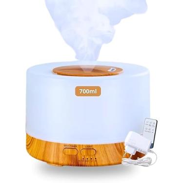 Imagem de Umidificador Difusor Aromatizador Purificador De Ar 700ml Ultrassônico Com Controle E Luz De Led 7 Cores Bivolt – Premium
