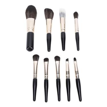 Imagem de ZJchao Conjunto de Pincel de Maquiagem, Kit de Maquiagem de Pincel de Fibra 9pcs para Maquiagem para Iniciantes ou Profissionais, Incluindo 4 Escovas de Rosto e 5 Escovas de Sombra (Preto)