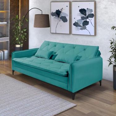 Imagem de Sofá Reclinável Cama Yara Suede 3 Lugares Confortável Casa Imperial - 