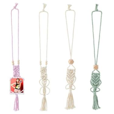 Imagem de SUPERFINDINGS 4 peças, pingentes de fotos de carro, 4 cores, porta-retratos de carro, suporte de algodão, exibição de fotos, fotos personalizadas, presentes para familiares e amigos