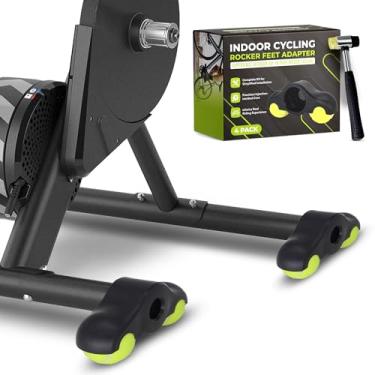 Imagem de Pacote com 4 adaptadores Rocker Feet com bolas de tênis para Wahoo Kickr Core, acessório espesso moldado por injeção para treinadores inteligentes de ciclismo de bicicleta interna para tornar sua