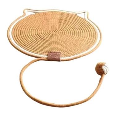 Imagem de MotiveTech Tapete arranhador para gatos, brinquedo interativo para brincar com bola, piso, substituição doméstica, arranhador para gatos, papelão, Marrom