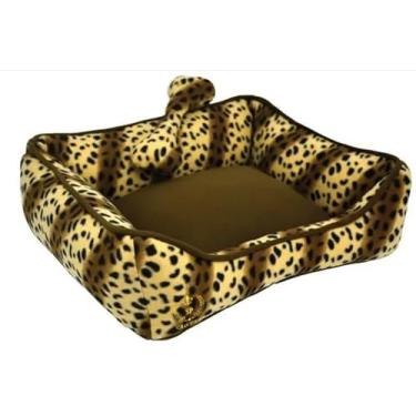 Imagem de Cama para Cachorro Rubi Dupla Face, Tecido Algodão, Marrom, Tamanho P, 42x55x17cm