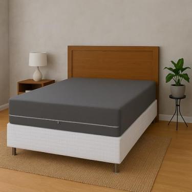 Imagem de Capa Protetora Colchão Casal Padrão Com Zíper Malha Gel Luxo (1- CINZA)