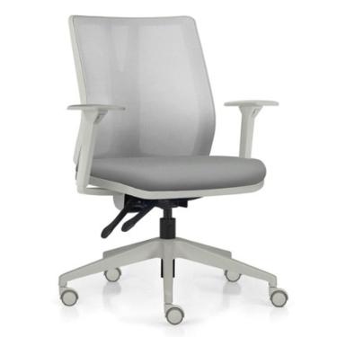 Imagem de Cadeira de Escritório Giratória Diretor Flow F02 Base Cinza Sintético Cinza - Lyam Decor