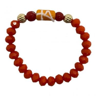 Imagem de Pulseira Ewa Firma Cor Laranja Cristal E Silicone