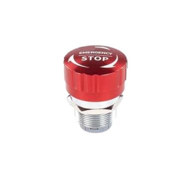 Imagem de Interruptores de botão de parada de emergência de metal, botão de trava, interruptor rotativo, soquete à prova d'água, desligamento momentâneo 16/19/22 mm (19 mm, 2NC-com cabo de encaixe)