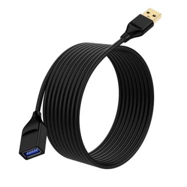 Imagem de Cabo de extensão USB 1,8 m, cabo de extensão USB 3.0, tipo A, macho para fêmea, transferência de dados de alta velocidade para impressora/teclado/mouse/pen drive/disco rígido/controlador/câmera/webcam