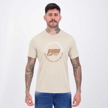 Imagem de Camiseta Puma Graphic Run Emblem Tee Bege, GG