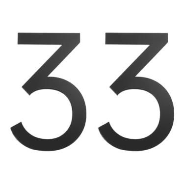 Imagem de PATIKIL Números de casa, 2 peças de 5 cm autoadesivo acrílico moderno número de casa para endereço externo caixa de correio porta fazenda casa escritório apartamentos quarto de hotel, preto (3)