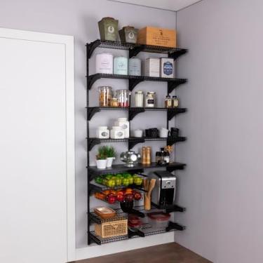 Imagem de Armário aramado kit 37 - Cozinha e despensa média Preto com Preto