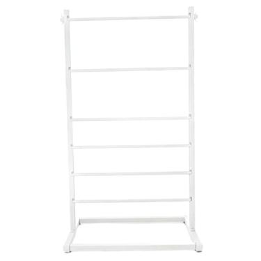 Imagem de Colaxi Organizador de fitas, suporte de fitas, prateleira de armazenamento de fios, economizador de espaço, metal, 6 camadas, para loja de varejo, Branco