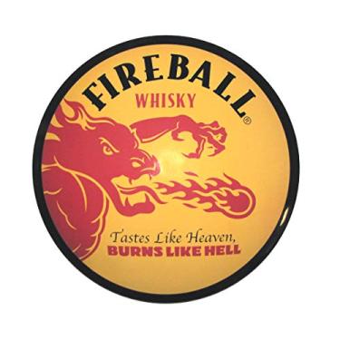 Imagem de TG,LLC Treasure Gurus Licensed Fireball Whisky Tin Dome Button Sign Garage Man Cave Bar Pub Whiskey Wall Decor