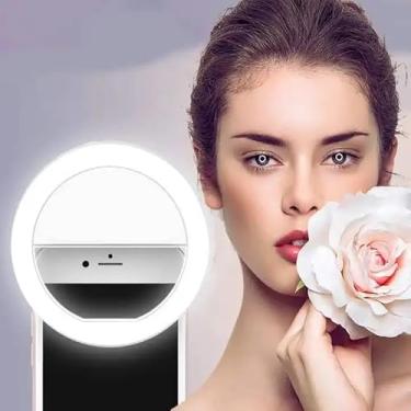 Imagem de Anel De Luz Para Selfies Para Iphone, Bateria Recarregável, Luz Led Portátil Para Iphone/Telefone Android, Câmera Fotográfica, Vídeo, 3 Níveis De Luz Ajustáveis, Influenciador De Beleza Para