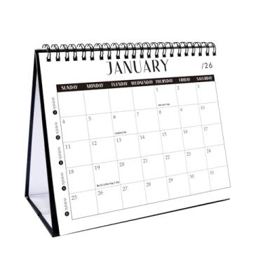 Imagem de GuassLee Calendário de mesa 2026, 2026, 12 meses, agenda de mesa, pequeno, funciona de janeiro de 2026 a dezembro de 2026 com lista de tarefas e notas para organização de escritório escolar em casa