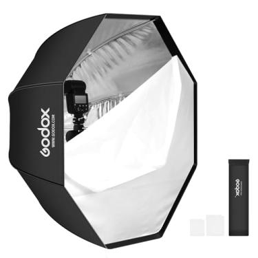 Imagem de Godox Guarda-chuva octógono de 120 cm SoftBox com bolsa de transporte portátil Octabox para fotografia de estúdio, luz de velocidade de flash
