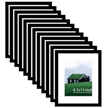 Imagem de JCJMY Conjunto de 12 porta-retratos de 21 x 20 cm com tapete de 15 x 20 cm para certificado de documentos, tela 15 x 20 com tapete ou 21 x 28 sem tapete, moldura para parede ou mesa, pacote com 12