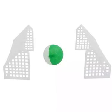 Imagem de Kit Trave Golzinho Futebol + Bolinha Plástica Topo Bolo Rede e Bola Decoração Festa Infantil Mini Brinquedo Nacional (Bola Verde e Branca)