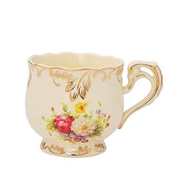 Imagem de GRFIT Caneca Porcelana Xícara de Chá Pires Conjunto de Colher Elegante Leve Luxo Espresso Xícaras de Café Estilo Bonito Presente 250ML/241.0 g Caneca de Café (Cor: 1)